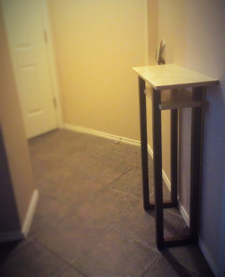 Small entry table for tricky space - tall narrow table for entryway - handmade solid wood furniture